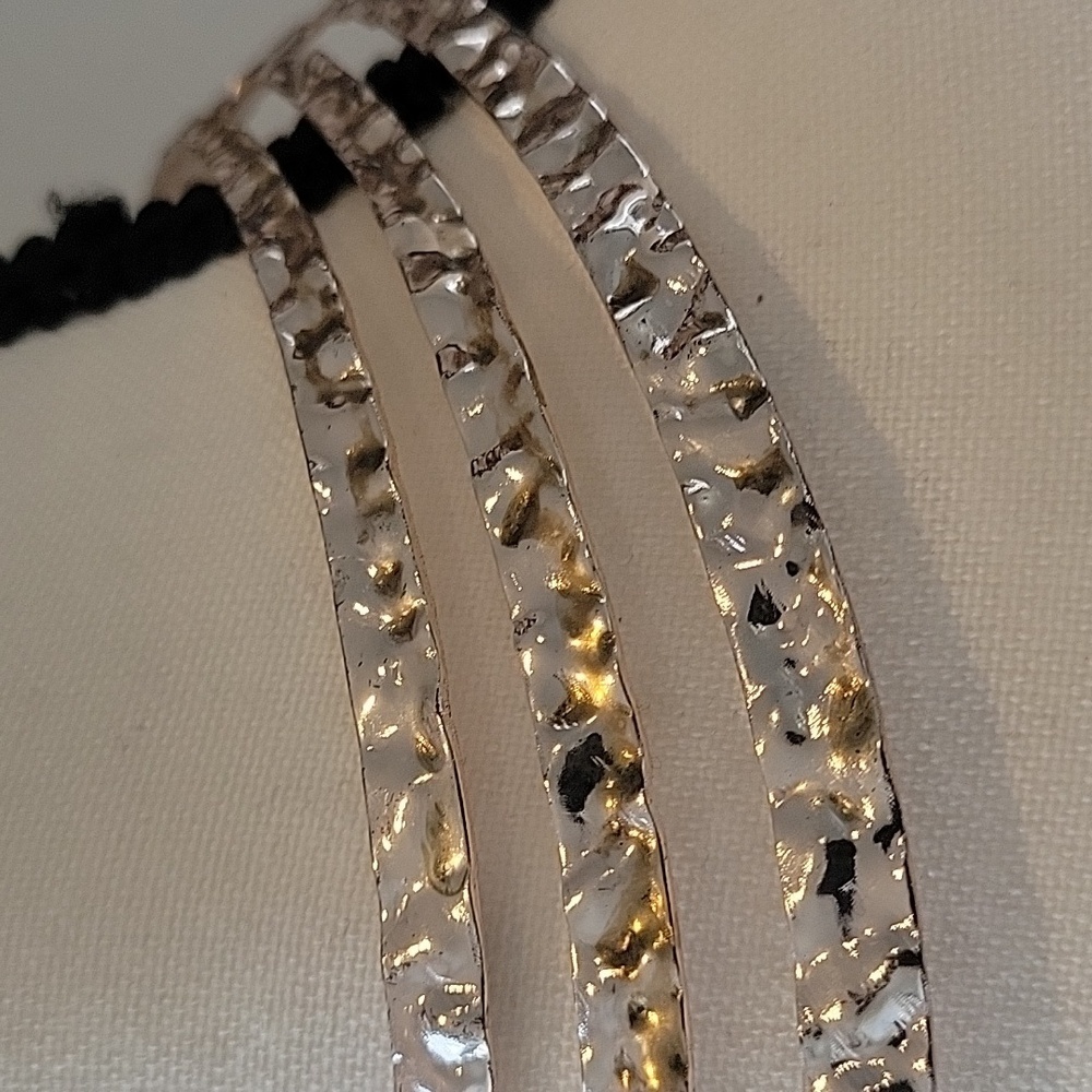 3/$30 Hammered Brass Choker Necklace - Picture 2 of 3